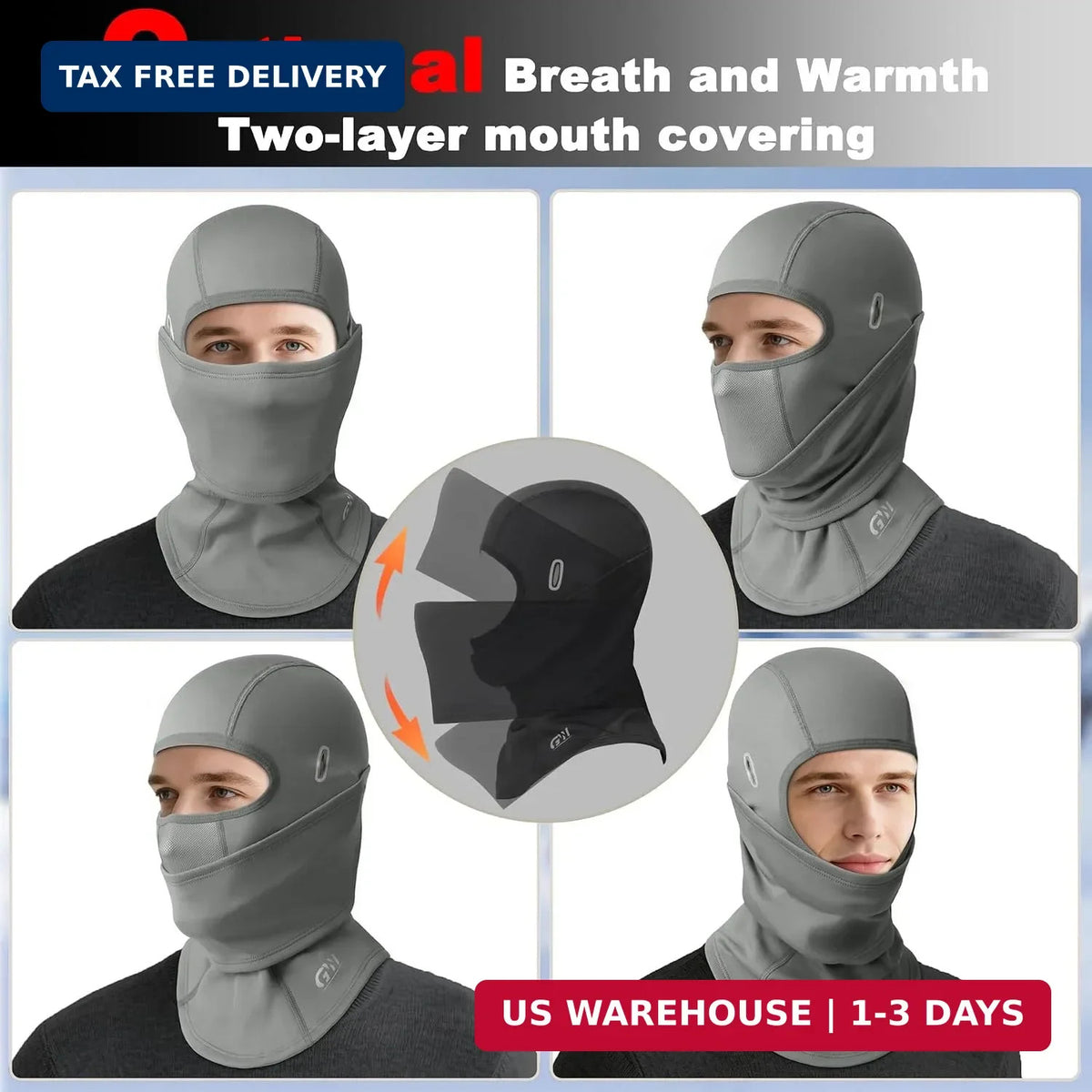 Balaclava Face Cover Adjustable Windproof Soft Lined for Outdoor Sports
