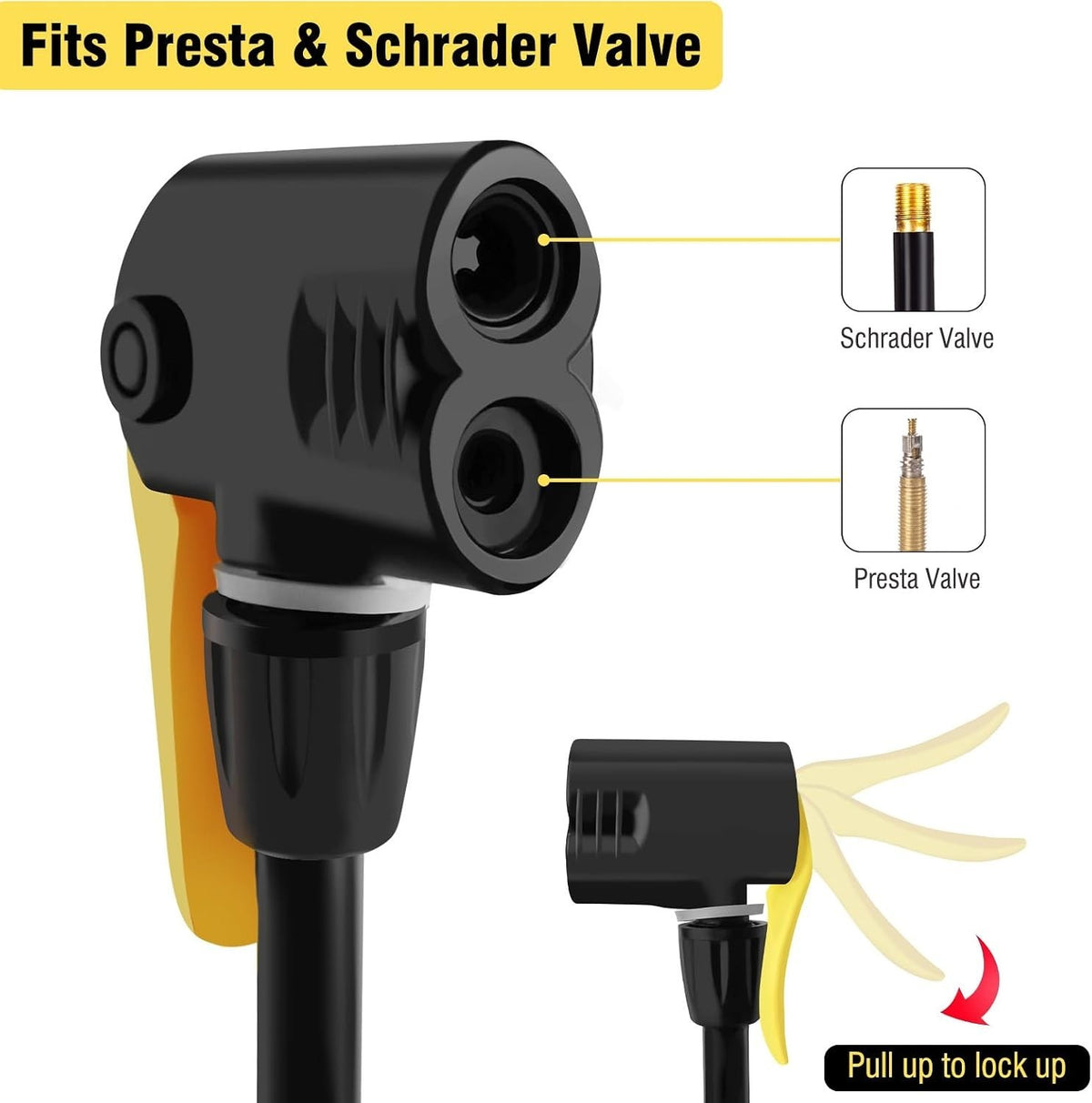 High Pressure Bicycle Floor Pump 160 PSI with Gauge and Dual Valves