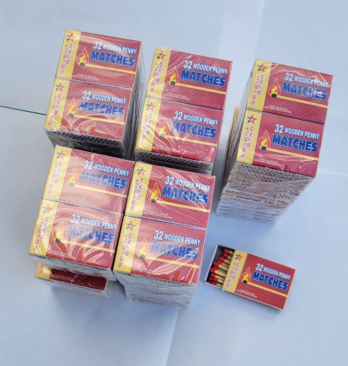 100 Boxes Matches - Strike-On-Box Fire Starters for Camping, Kitchen & BBQ
