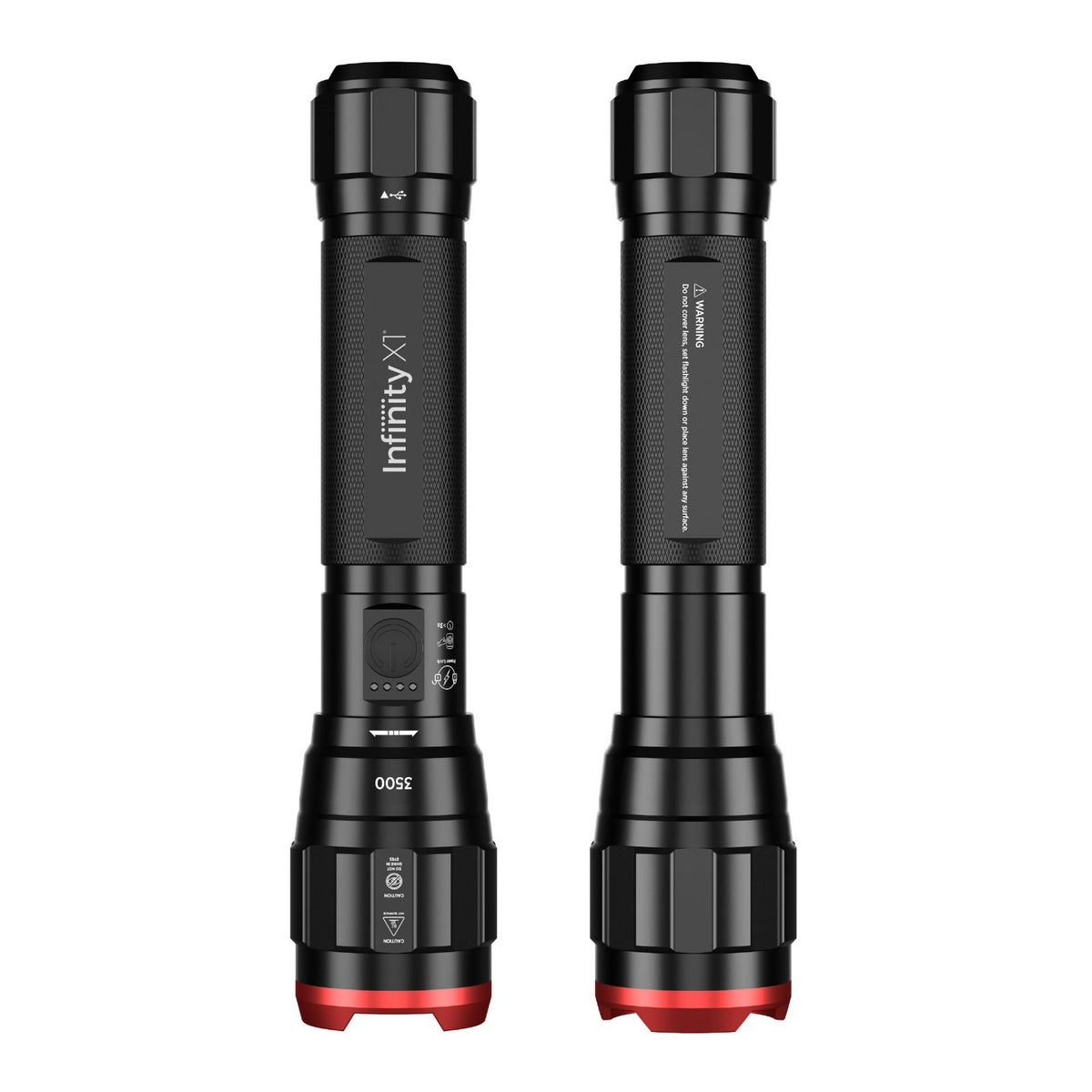Dual Power 3500 Lumen Focusing Flashlight 2-Pack - Rechargeable Outdoor LED