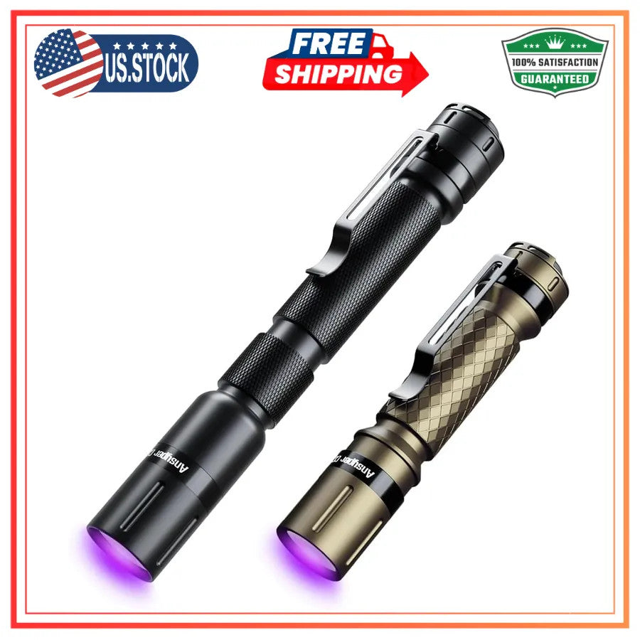 UV Flashlight Pen Light 395nm Two Pack for ID Check Pet Stain Detection