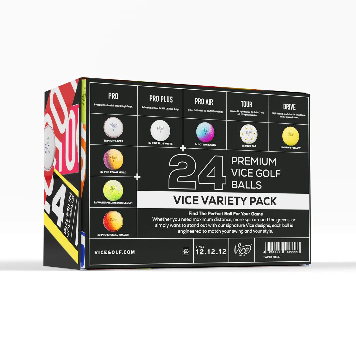 Golf Balls Variety Pack - 24 Brand New Shade Tracer Drip Box Included