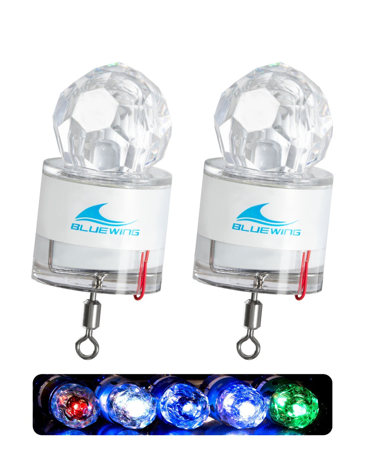 2-Pack Deep Drop Fishing Lights Waterproof LED Submersible Lights for Night Fishing