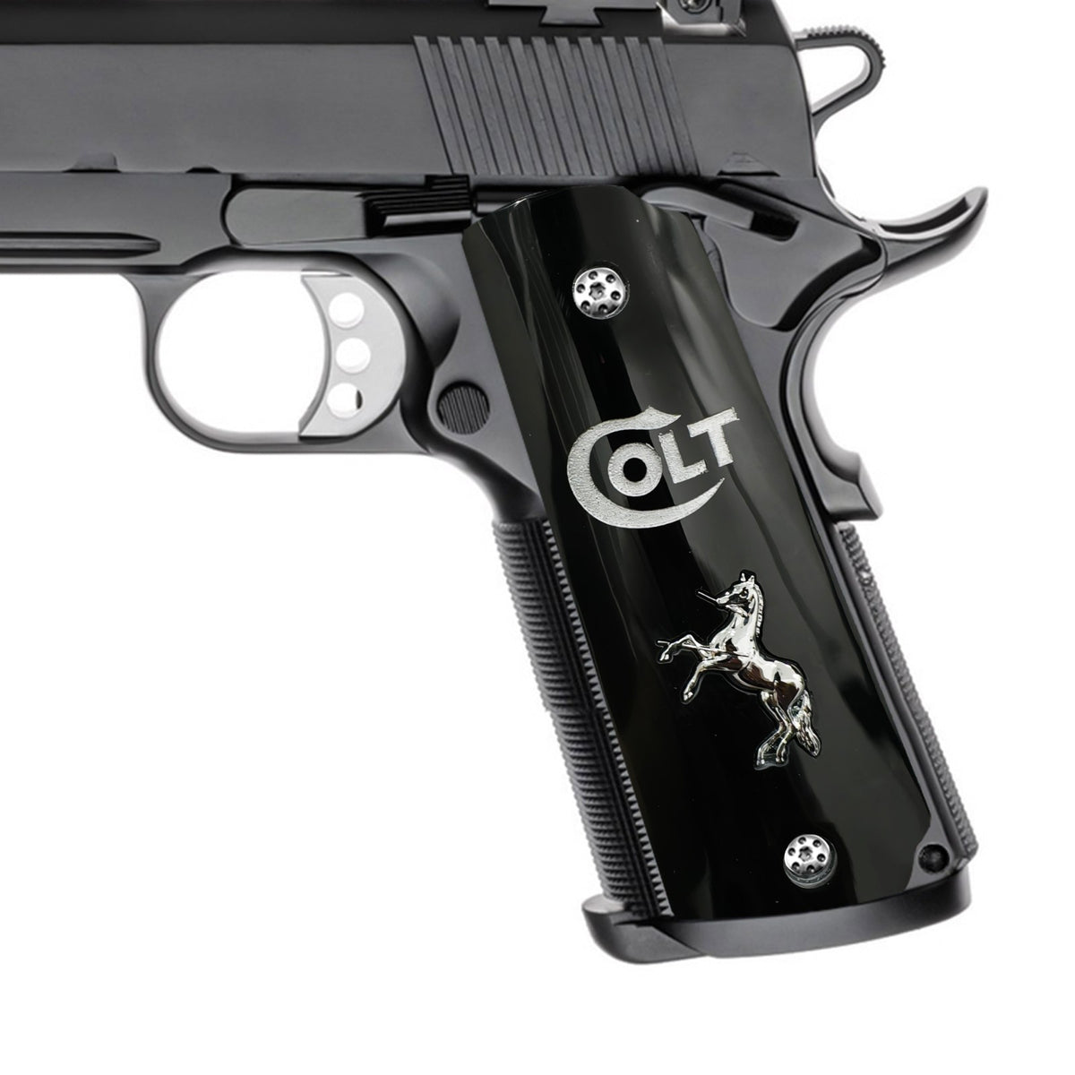 1911 Gun Grips Full Size Colt & Clones White Mother of Pearl with Screws
