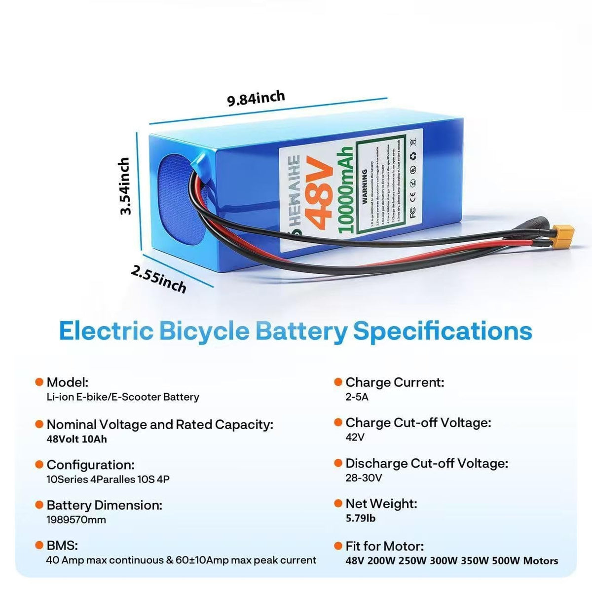 Lithium Battery for Electric Vehicles 36V/48V Multiple Capacity Options