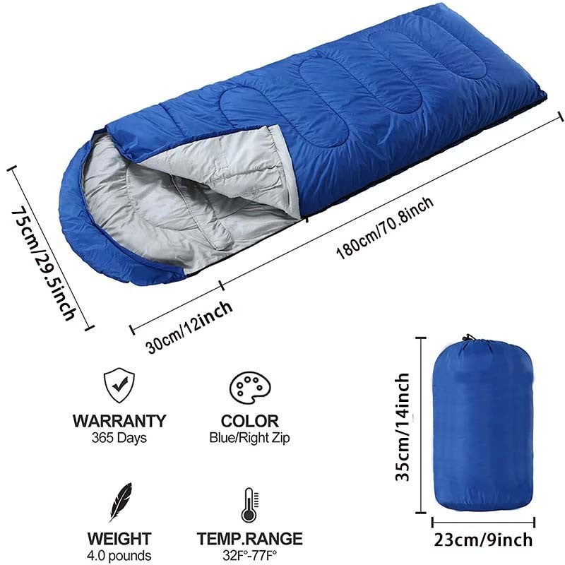 Extra Thick Waterproof Winter Sleeping Bag for Camping & Hiking