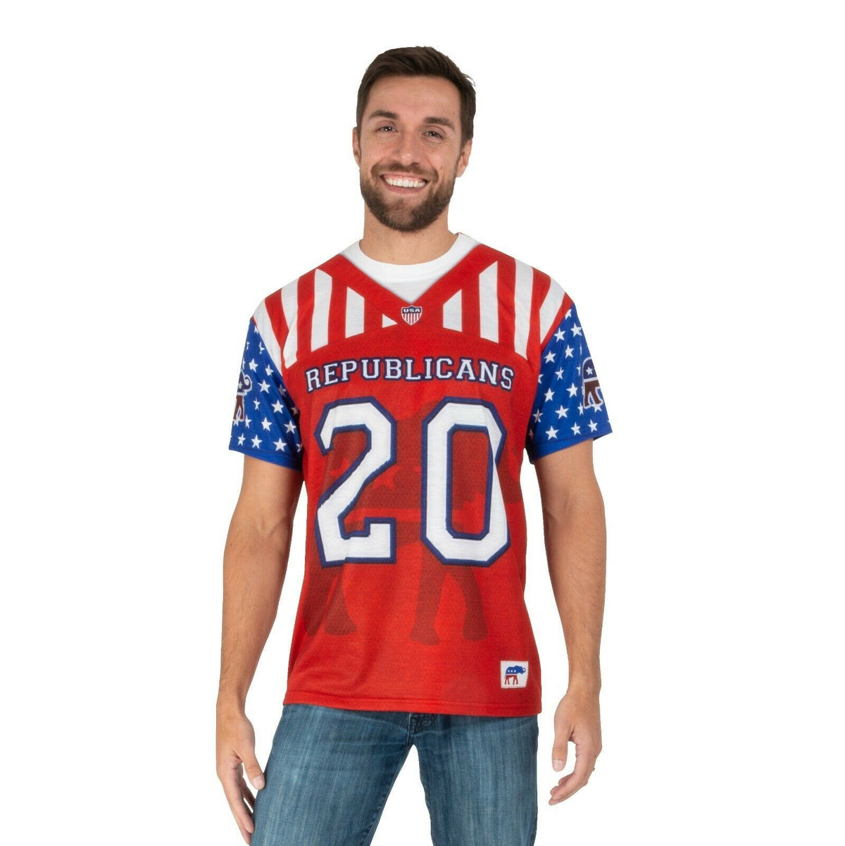 Faux Real Short Sleeve Political T-Shirt Republican 2020 Photorealistic Design