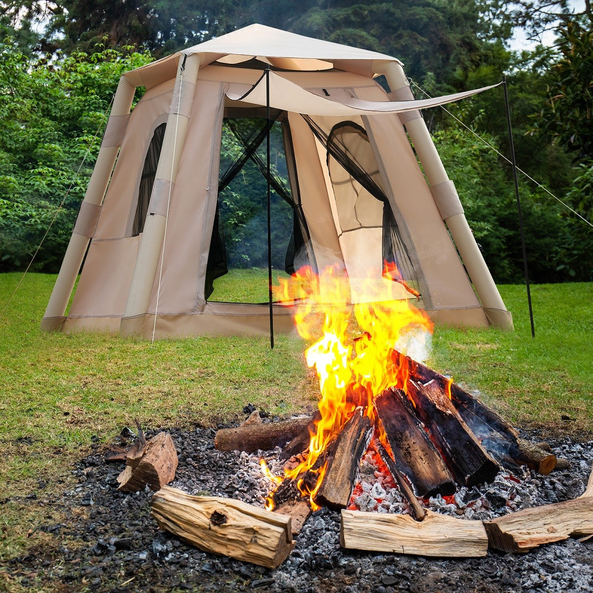 Inflatable Camping Tent for 2-4 People, Quick Setup Air Tent