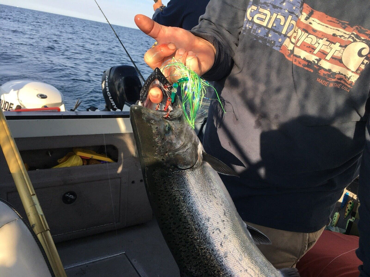 Salmon Trolling Rig Kit with Flash Bulb Flies and Interchangeable Teasers