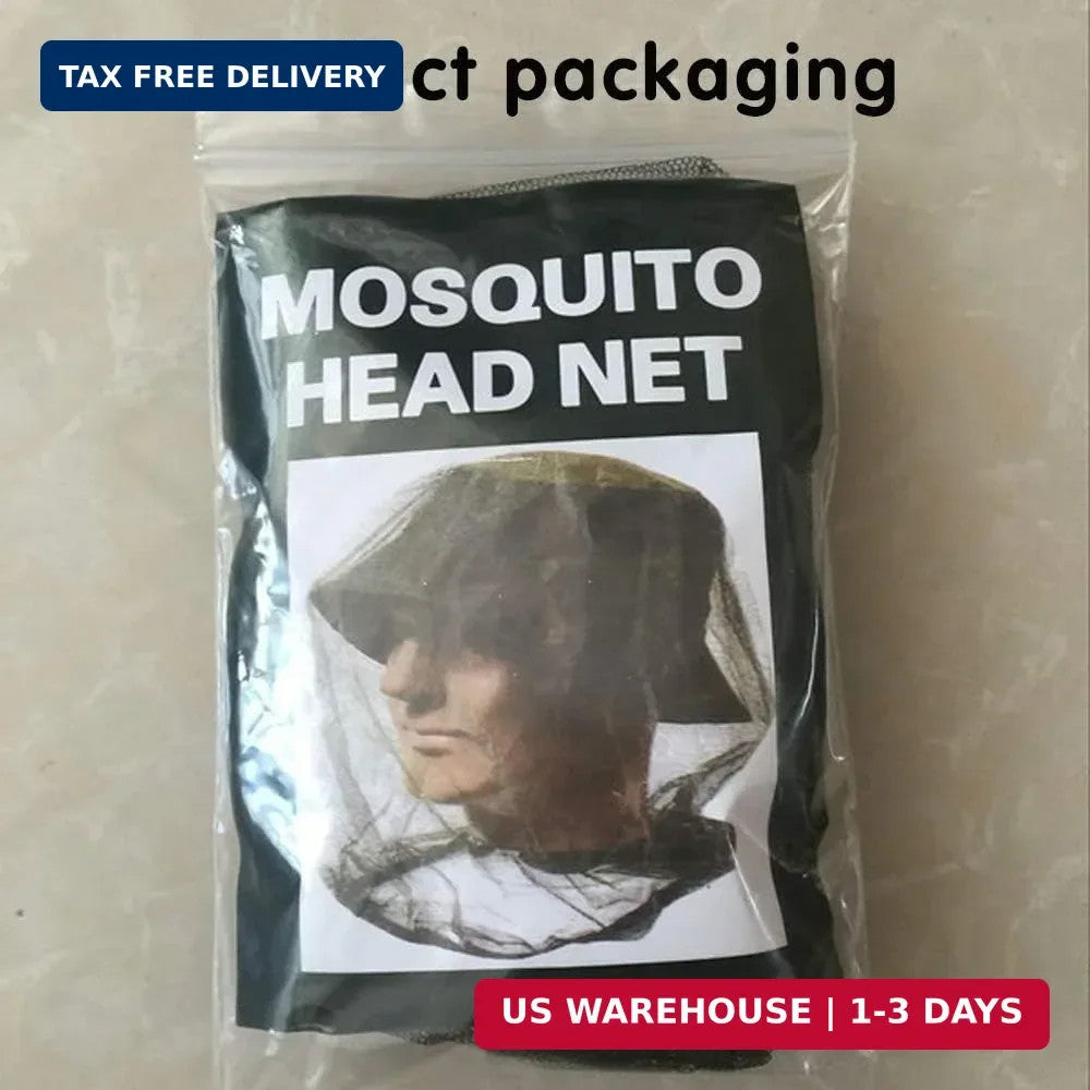 Mesh Mosquito Head Net for Camping Hiking Insect Protection - Pack of 6