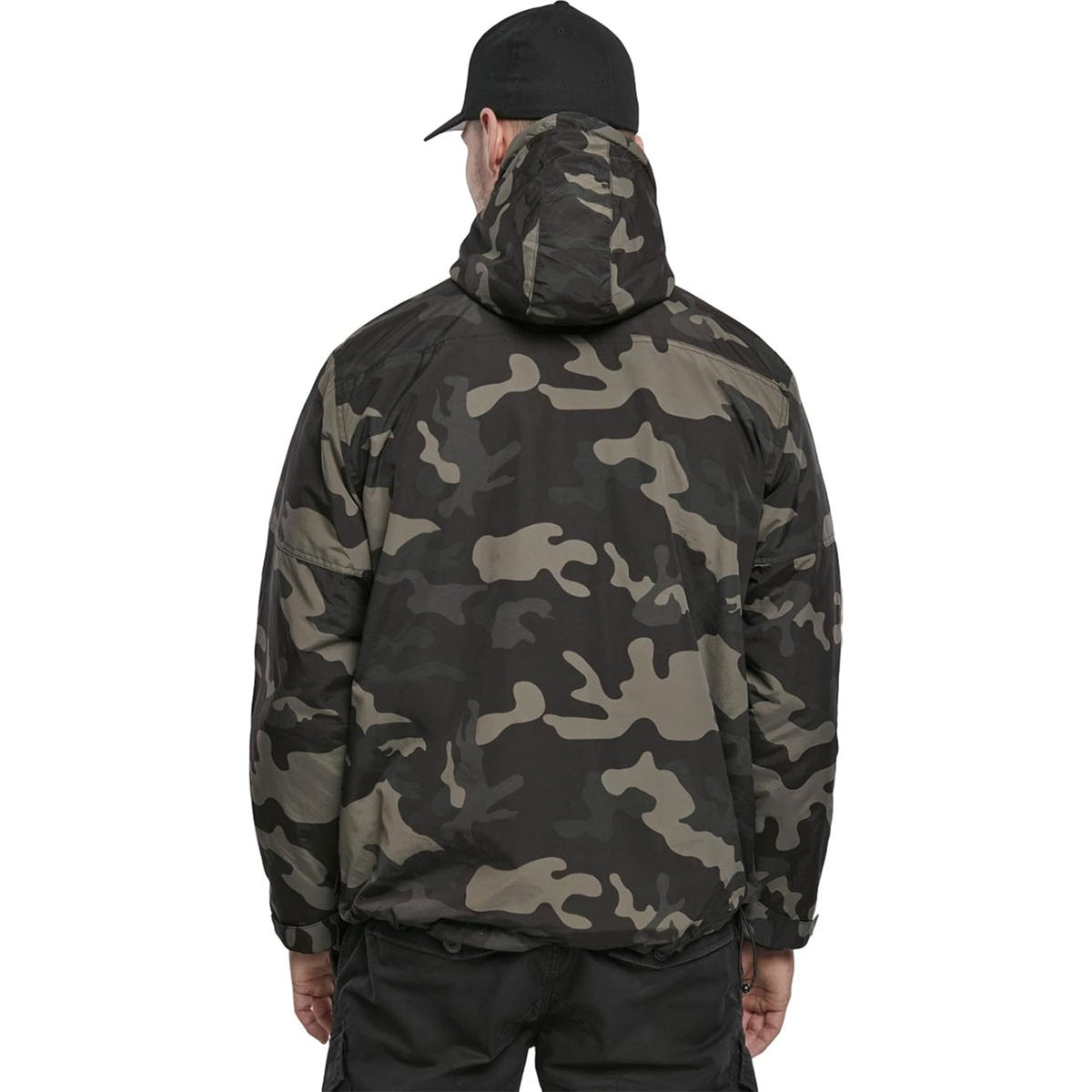 Men's Fleece-Lined Windbreaker Pullover with 1/4 Zip & Storm Flap