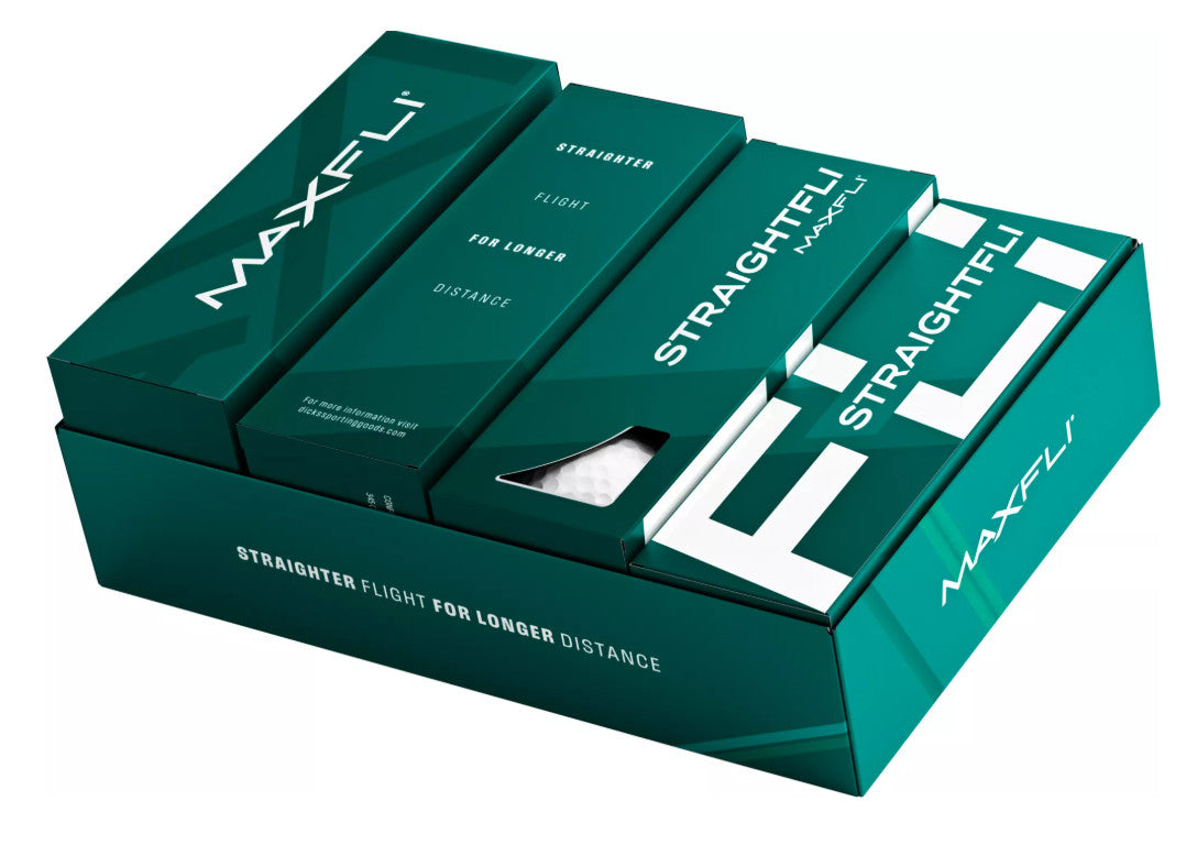Maxfli Golf Balls Bulk 36 Pack - Gloss White, 20% Straighter Flight