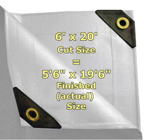 Heavy Duty White Tarp Canopy Cover UV Weather Resistant Poly 12 Mil
