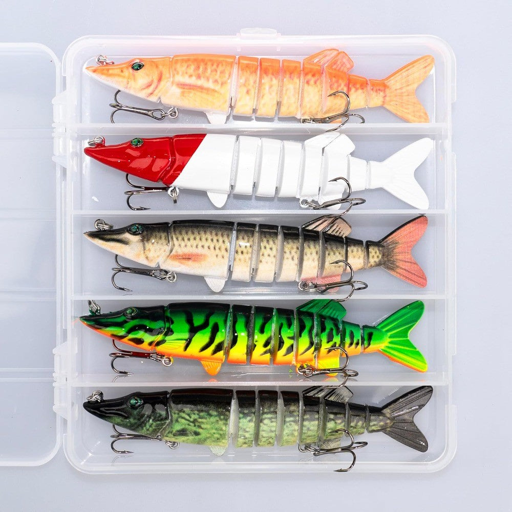 5pcs Jointed Swimbait Fishing Lures for Bass Trout Pike - Bait Set
