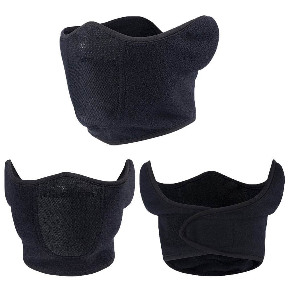 Unisex Winter Half Ski Mask with Ear Warmer, Windproof Fleece Face Cover