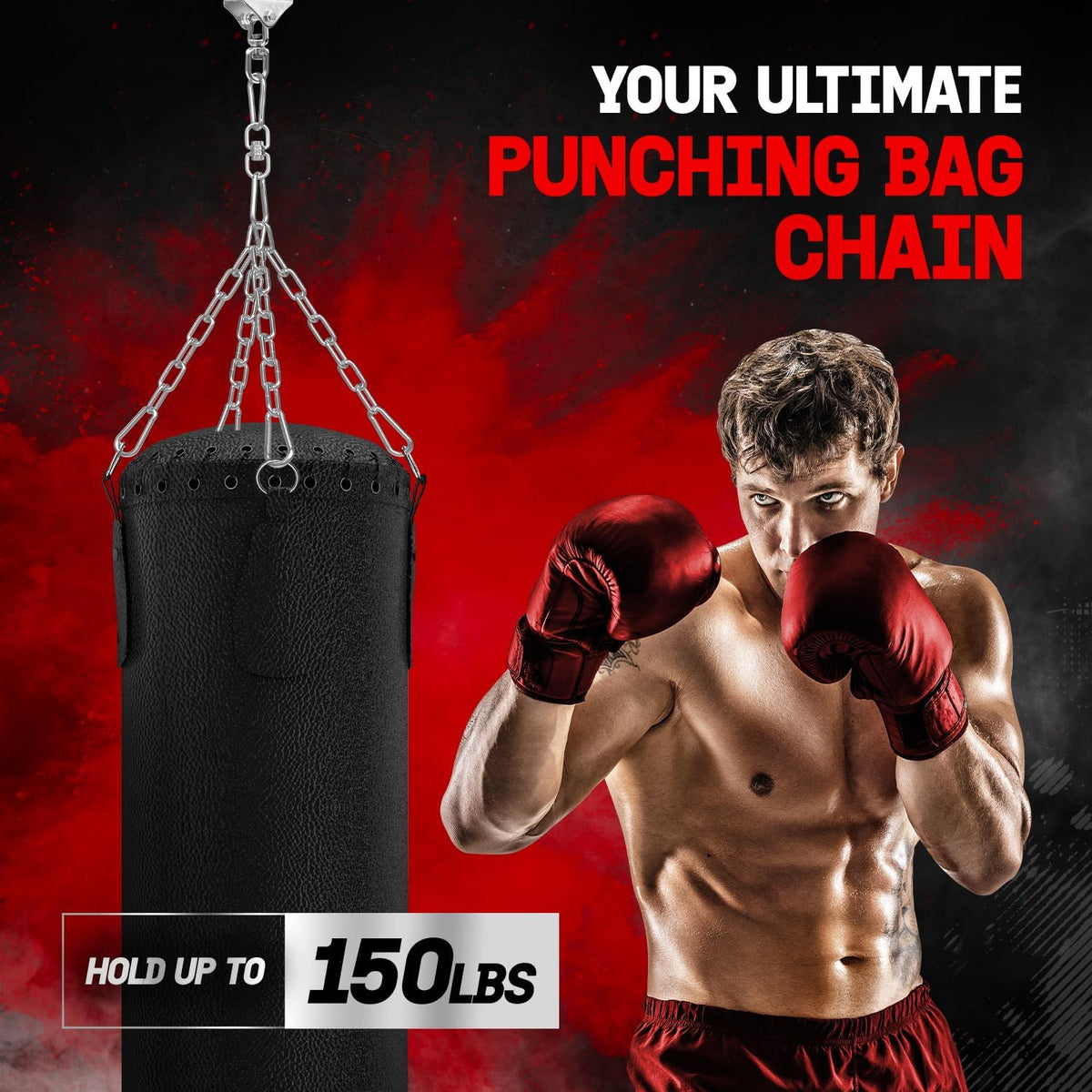 Heavy Duty Punching Bag Hanger with Spring Supports Up to 150 lbs