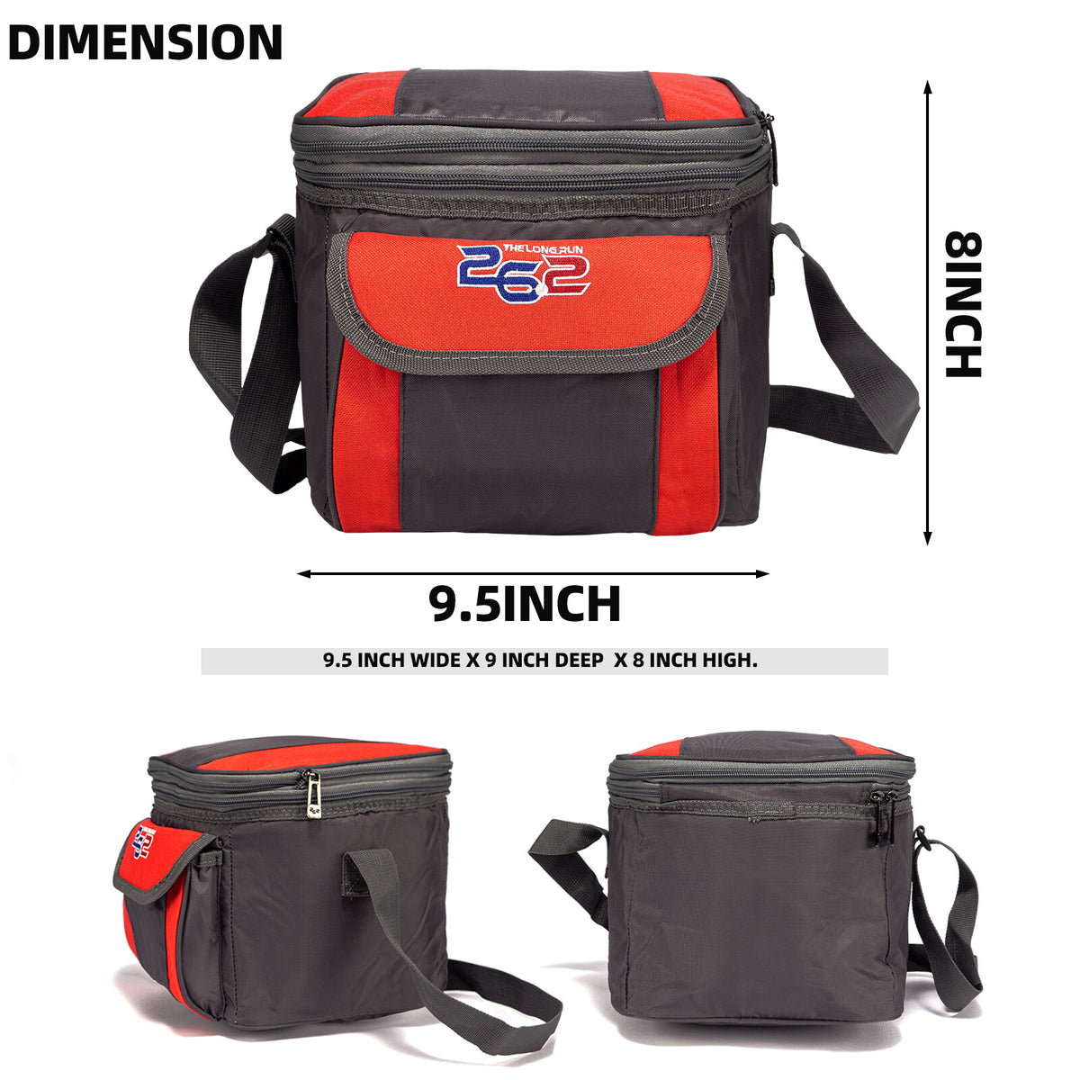 Insulated Soft-Sided Cooler Bag for 9 Cans, Leakproof Lunch Tote with Adjustable Strap