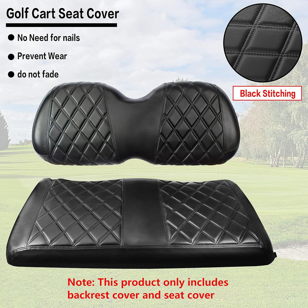 Diamond Pattern Vinyl Seat Cover for Club Car Precedent Front Seat
