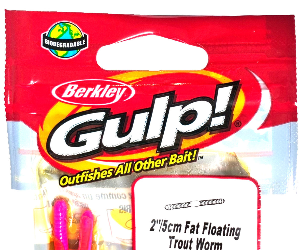 Floating Trout Worms 2 Inch Bubblegum Soft Plastic Baits - 10 Pack