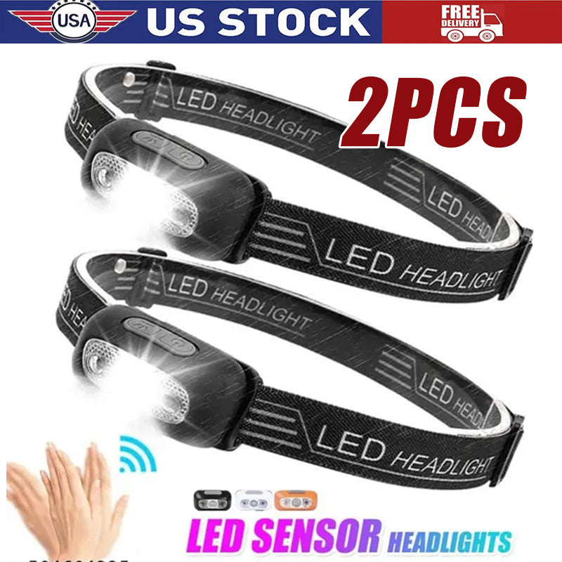 USB Rechargeable Waterproof LED Headlamp for Camping Hiking Running