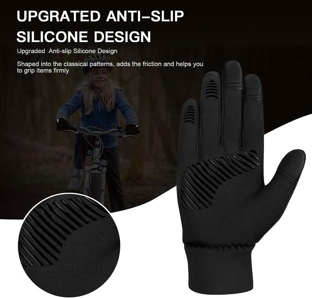 Kids Winter Waterproof Gloves with Fleece Lining - Touchscreen & Anti-Slip