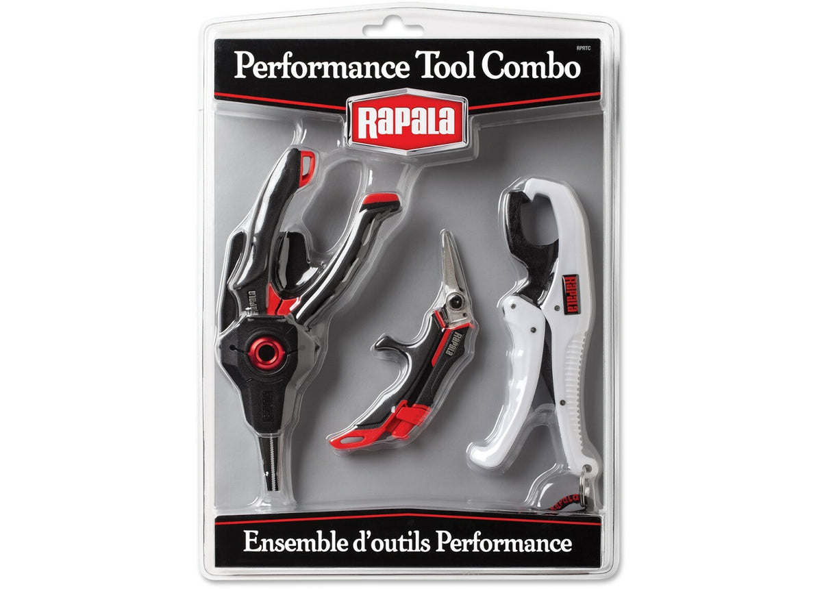 Fishing Pliers, Line Cutters & Fish Gripper Combo Set - Stainless Steel