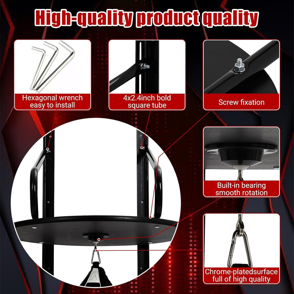 24-Inch Wall Mounted Speed Bag Platform with 360° Swivel for Boxing Training