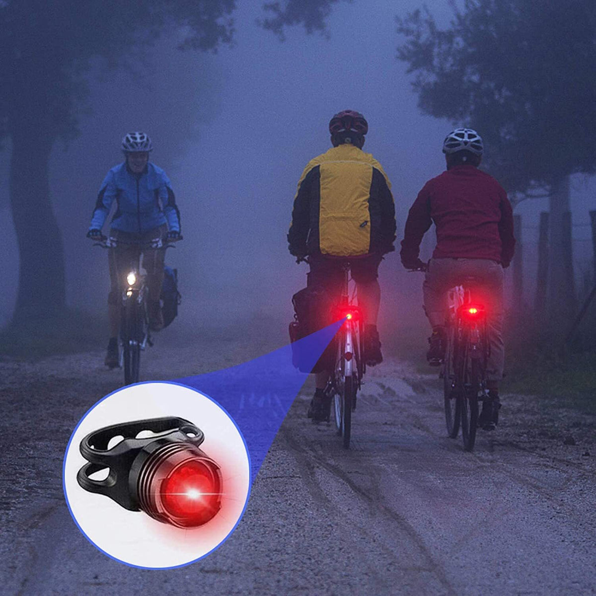 Rechargeable LED Bicycle Headlight & Tail Light Set with Speedometer