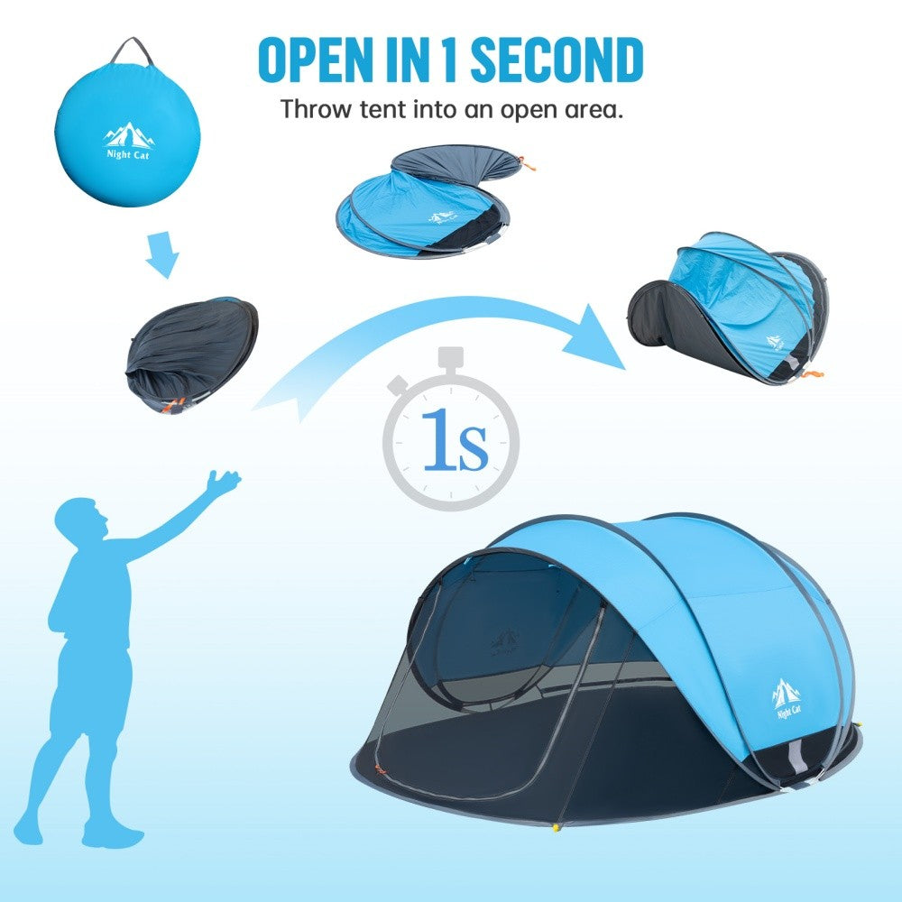 Portable Pop-Up Beach Tent Sun Shelter UPF 50+ for Family, 2-4 People