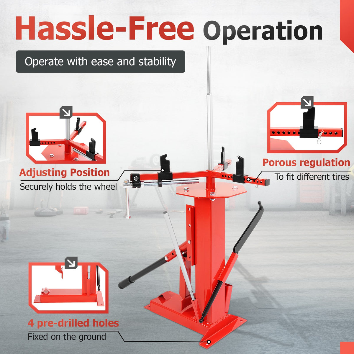 Manual Motorcycle Tire Changer Machine for 4-16.5 Inch Tires - Steel, Durable