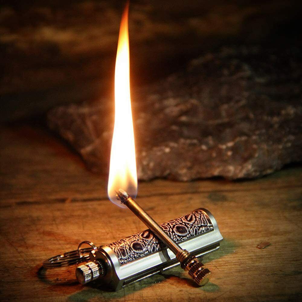Permanent Match Keychain Lighter - Waterproof Metal Fire Starter for Camping & BBQ