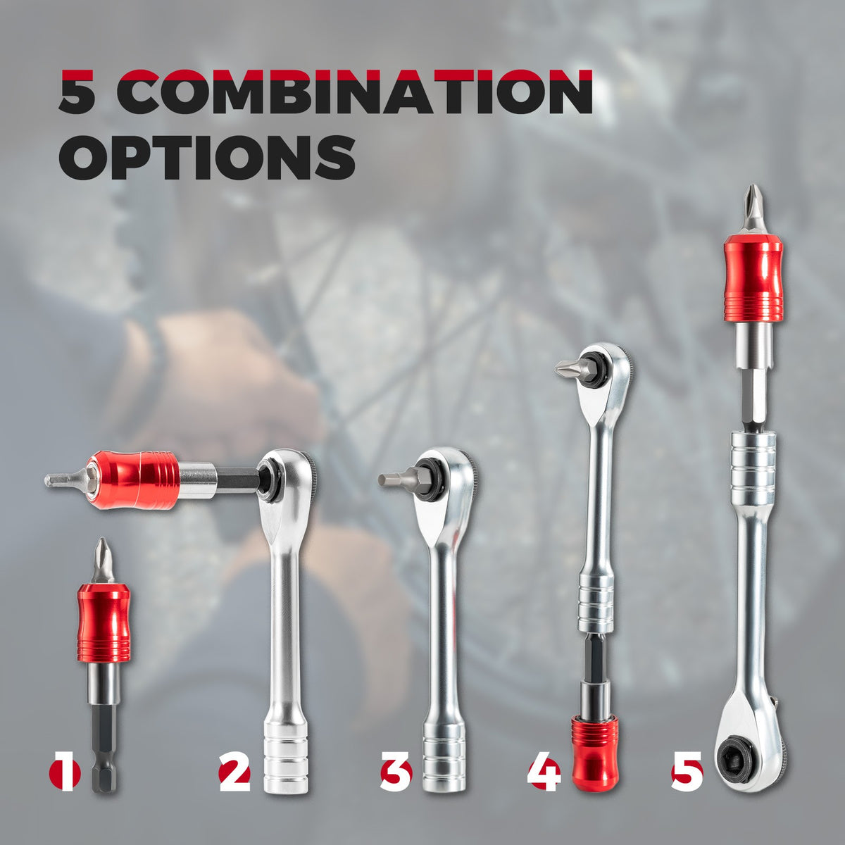 Magnetic Ratchet Wrench Set Bicycle Repair Multi-Tool Kit Bike Tools