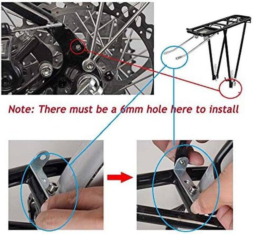 Universal Bicycle Rear Cargo Rack 55Lbs Capacity for Mountain & Road Bikes