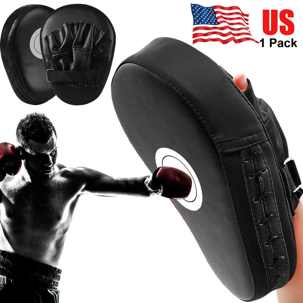 Boxing Focus Pad & Mitt Training Set for Sparring & Punching Practice