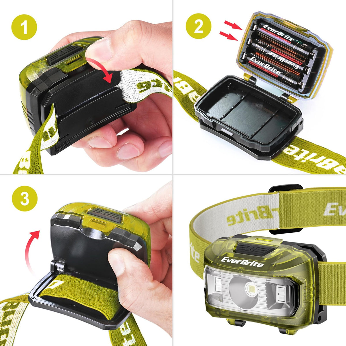 LED Headlamp 300 Lumens, Adjustable, Waterproof for Kids & Adults