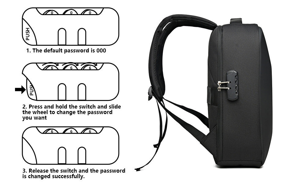 Motorcycle Hard Shell Water Resistant Backpack with Multiple Compartments