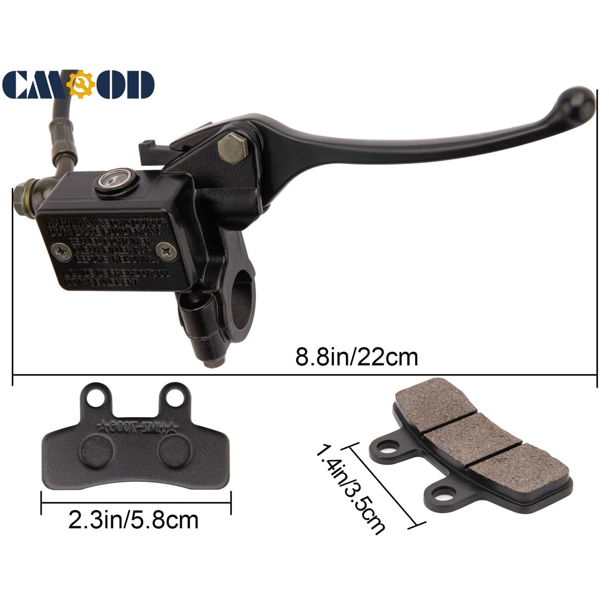 Front Disc Brake Master Cylinder Caliper Kit for 50cc-125cc Pit Bike - 1100mm Hose