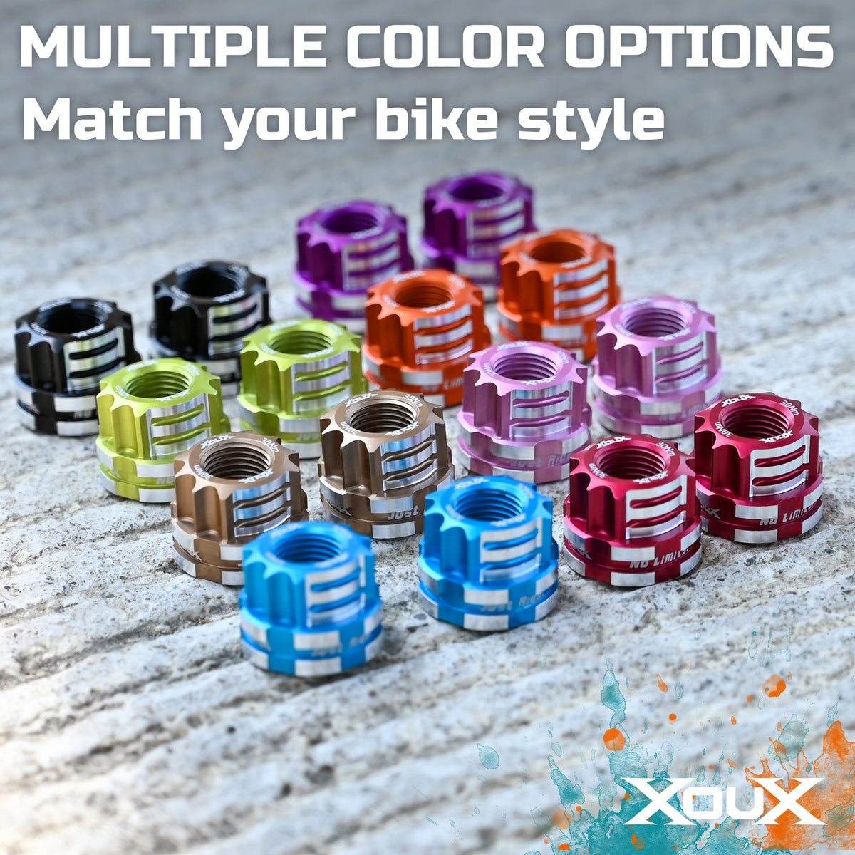 BMX Axle Nuts 10MM CNC Aluminum Black & Color Options - Secure Fit