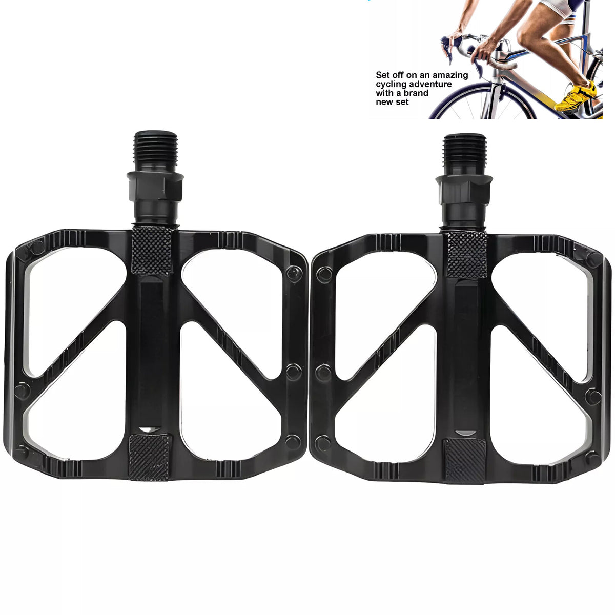 Aluminum Alloy Bike Pedals with Sealed Bearings for MTB Road Cycling - Non-Slip 9/16"