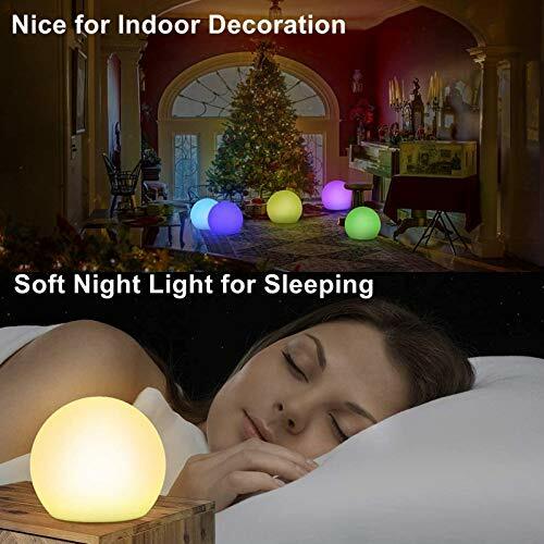8-Inch Rechargeable LED Globe Light with Remote, 16 RGB Colors & Waterproof
