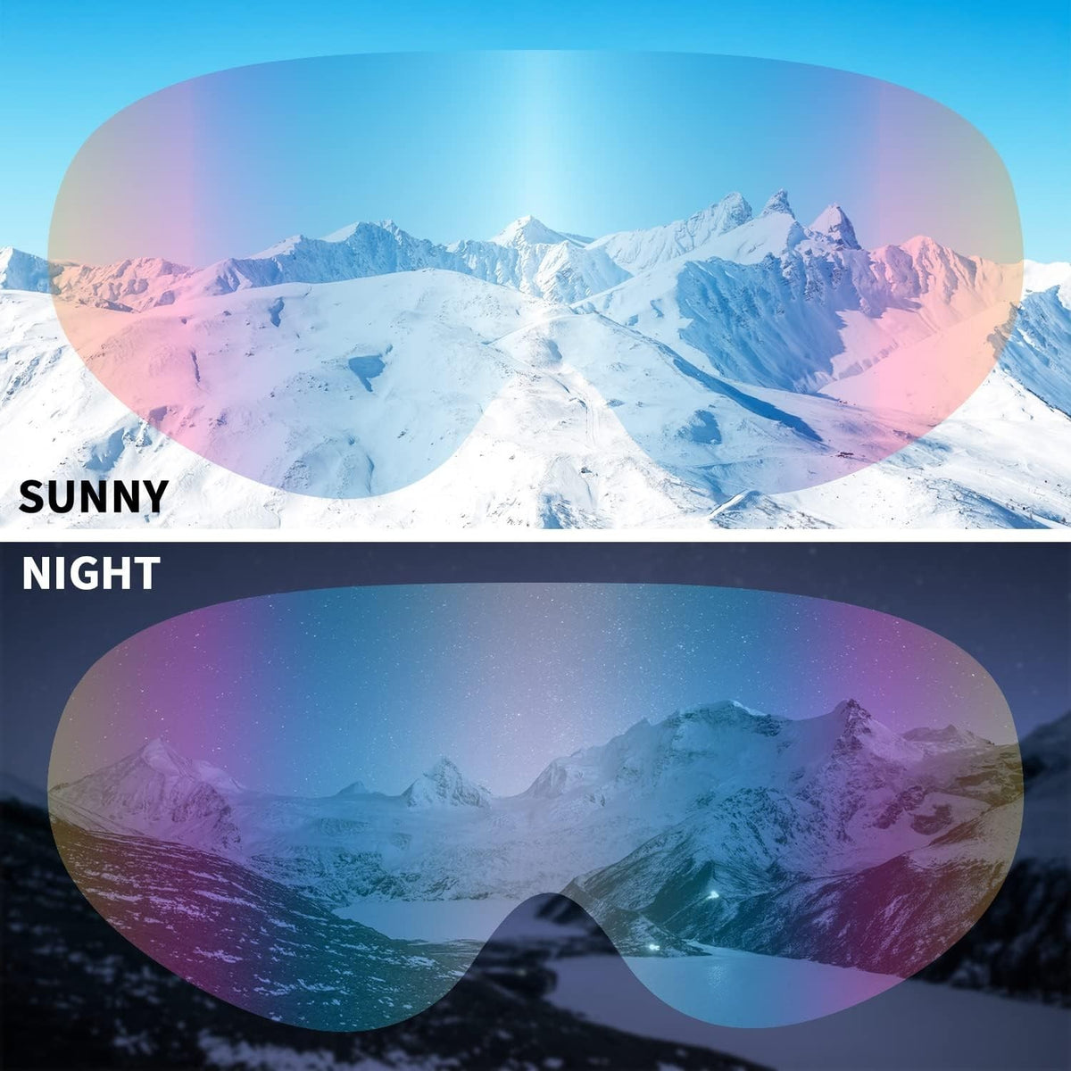 Unisex Ski Goggles 2-Pack UV Protection Snowboard & Winter Sports Eyewear
