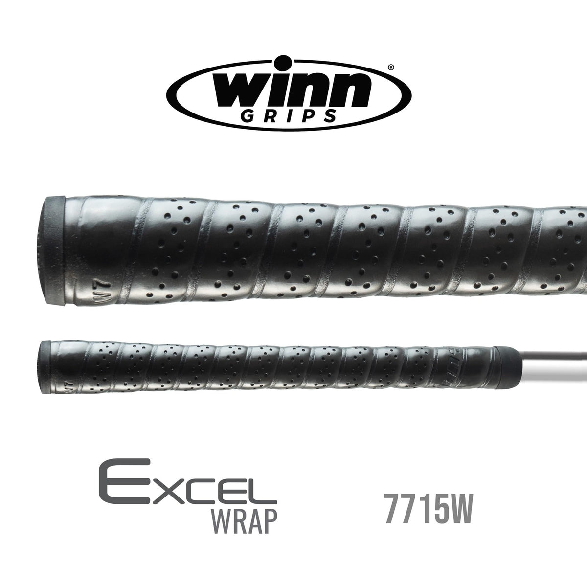 Oversized Golf Grip WINN EXCEL WRAP Black 7715W - Tacky Shock-Absorbing