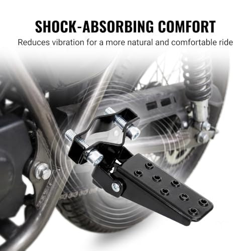 Heavy Duty Steel Folding Motorcycle Foot Pegs - Rustproof Rear Passenger Support