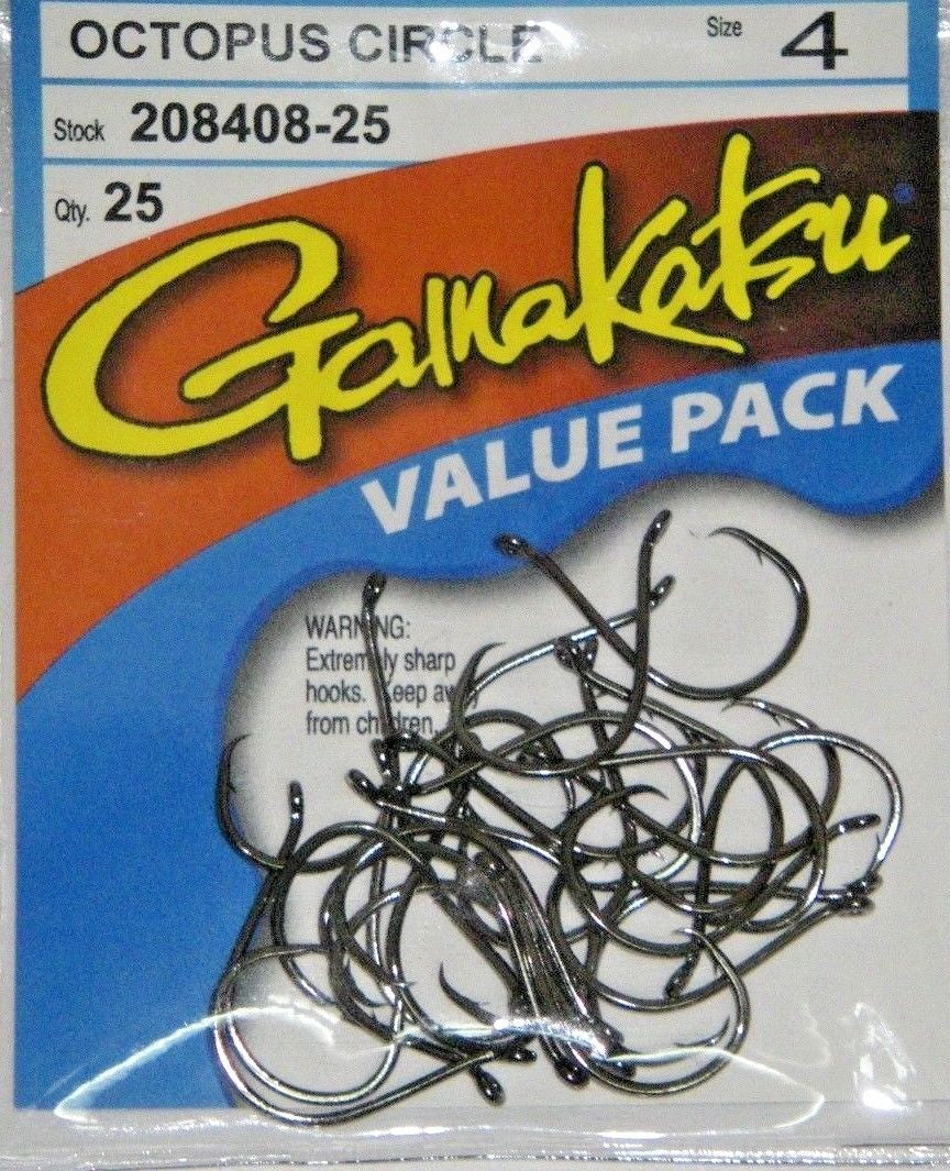 Gamakatsu Offset Circle Fishing Hooks Value Pack All Sizes 8/0-8