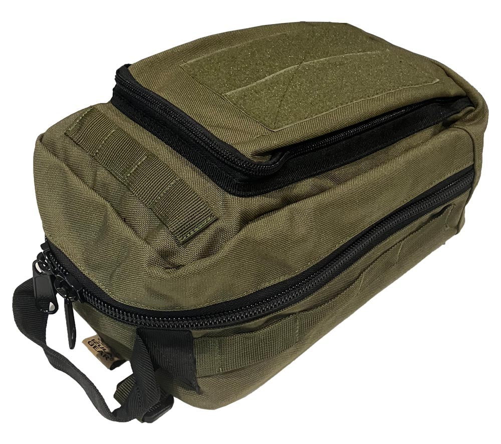 Outdoor Survival Kit Bag with Map Case, Olive Drab - Tactical Gear