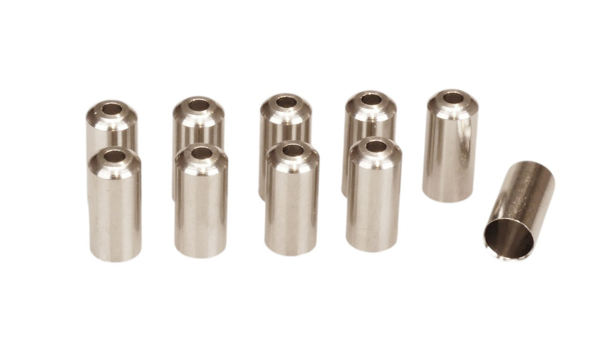 5mm Bicycle Brake Cable Ferrules Pack of 10 Nickel Plated Brass Silver