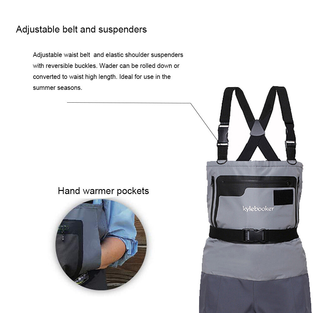 5-Layer Waterproof Breathable Fishing Chest Waders - Adjustable Sizes