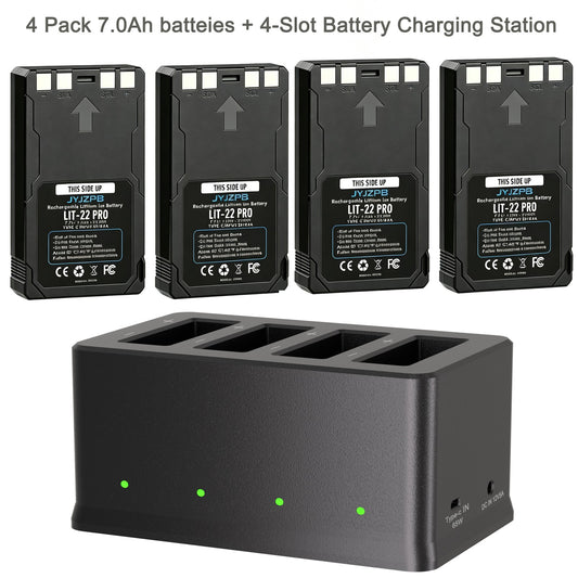 4 Pack 7000mAh Lithium-Ion Battery & USB-C Charger Station for Trail Cameras