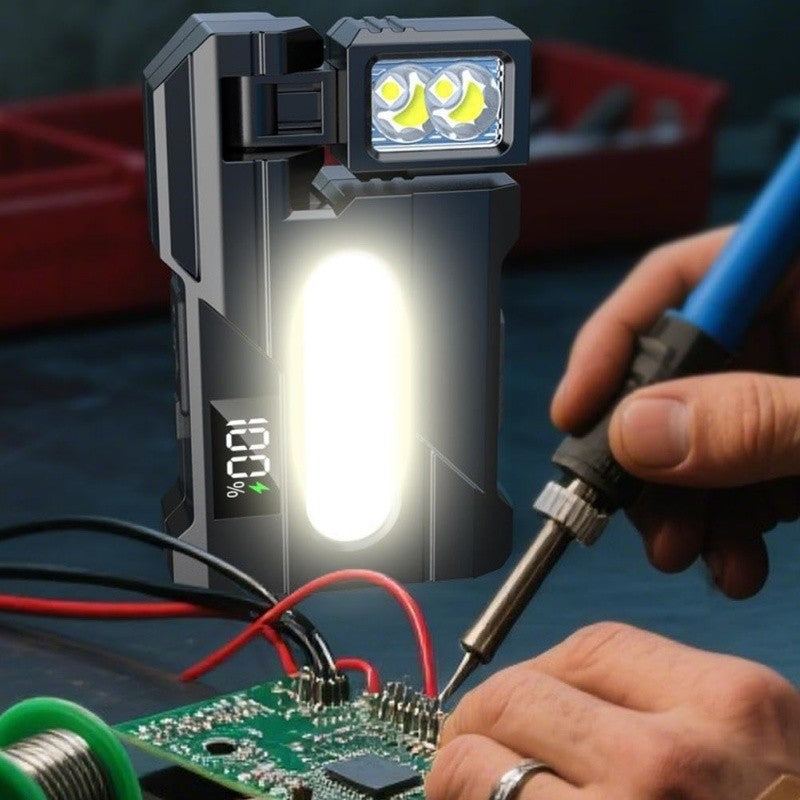 Rechargeable LED Flashlight Set - Portable EDC with RGB Warning Lights