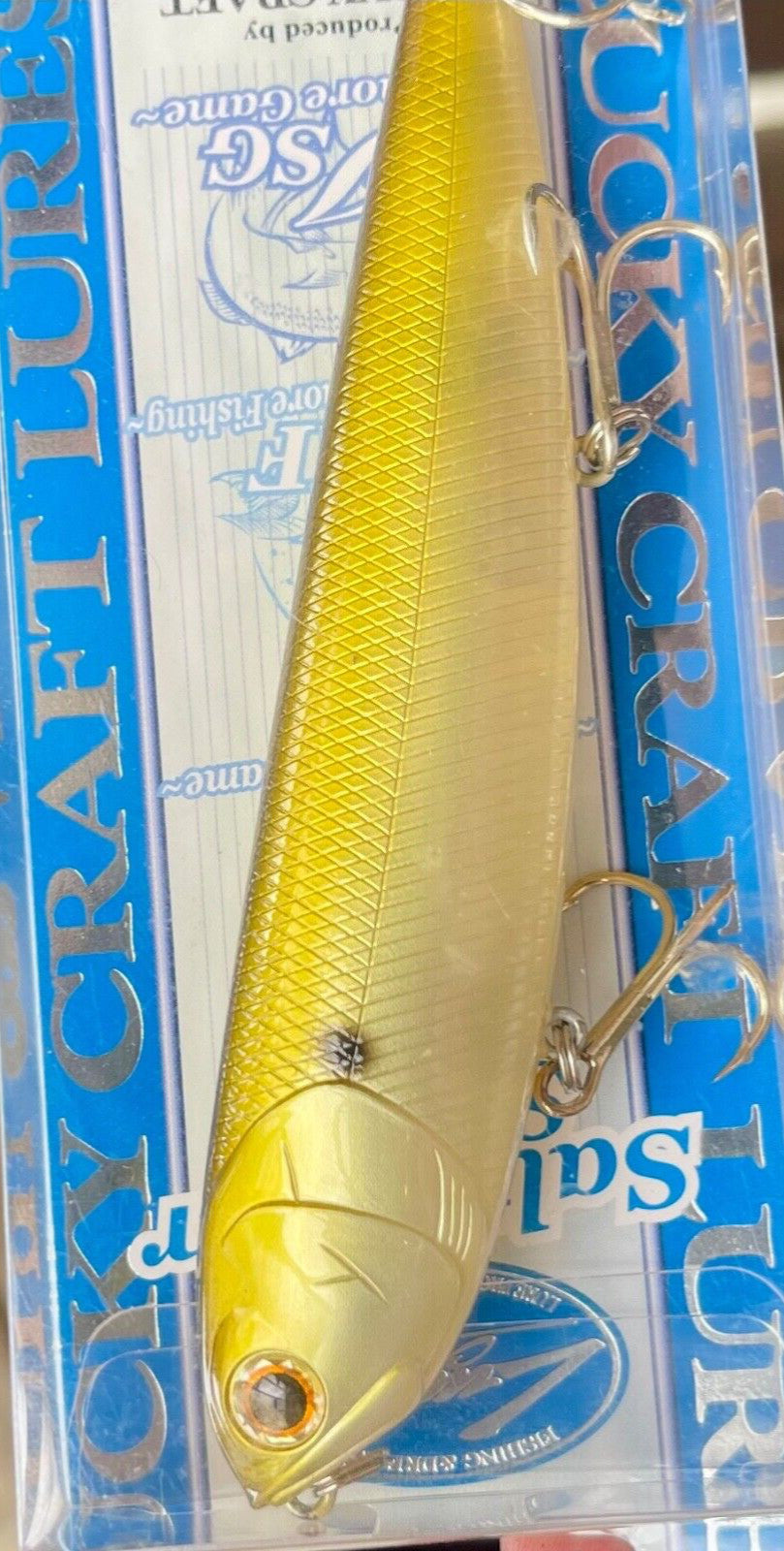 Inshore Saltwater Fishing Lure - Topwater Walking Bait, Golden Shiner 5"